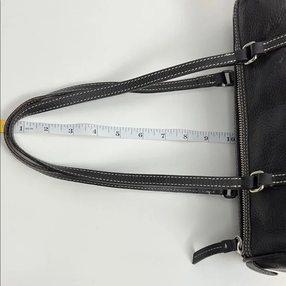 Dooney & Bourke Deep Dark Brown Pebbled Leather Barrel Shoulder Bag - Picture 16 of 16